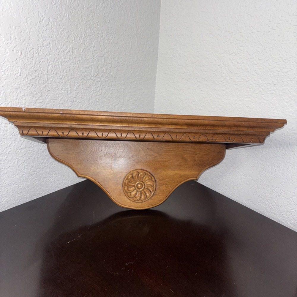 Ethan Allen Vintage Wood Wall Shelf 18" Solid Wood